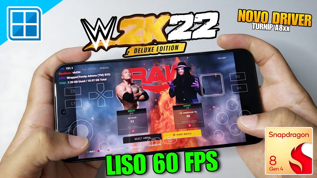 WWE 2K22 RODANDO LISO NO ANDROID POCO F7 SNAPDRAGON 8S GEN 4 WINLATOR LUDASHI