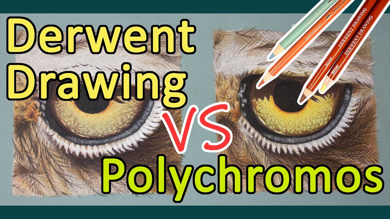 COLOR PENCIL COMPARISON - Derwent Drawing Pencils vs Faber-Castell Polychromos realistic eye drawing