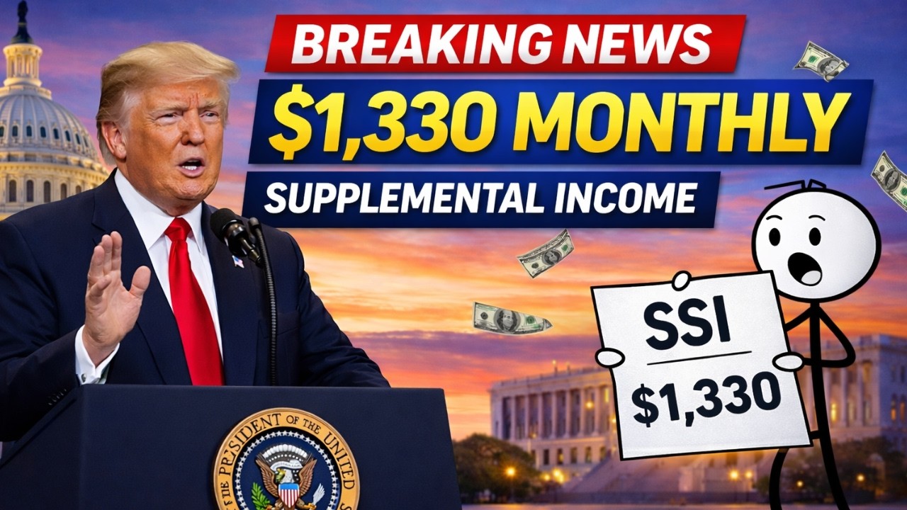 Выплата пособия по инвалидности (SSI) в размере 1330 долларов США от Управления социального обесп...