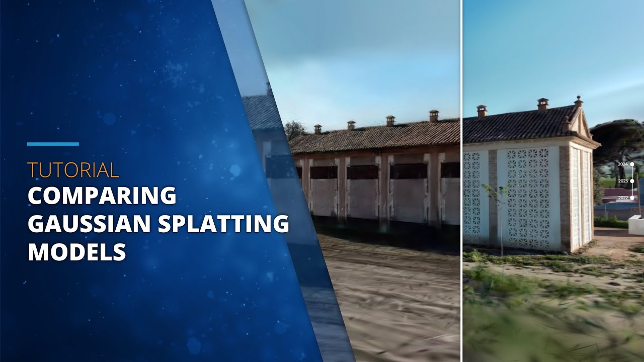 3DVista VT PRO: сравнение моделей гауссовского сплэттинга с разделённым экраном и временной шкалой