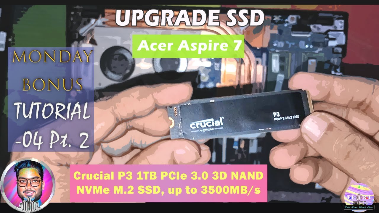 Acer Aspire 7 Laptop | SSD Upgrade | Monday Bonus - 04 Pt. 2 #laptoprepair  #upgrade #nvme_ssd