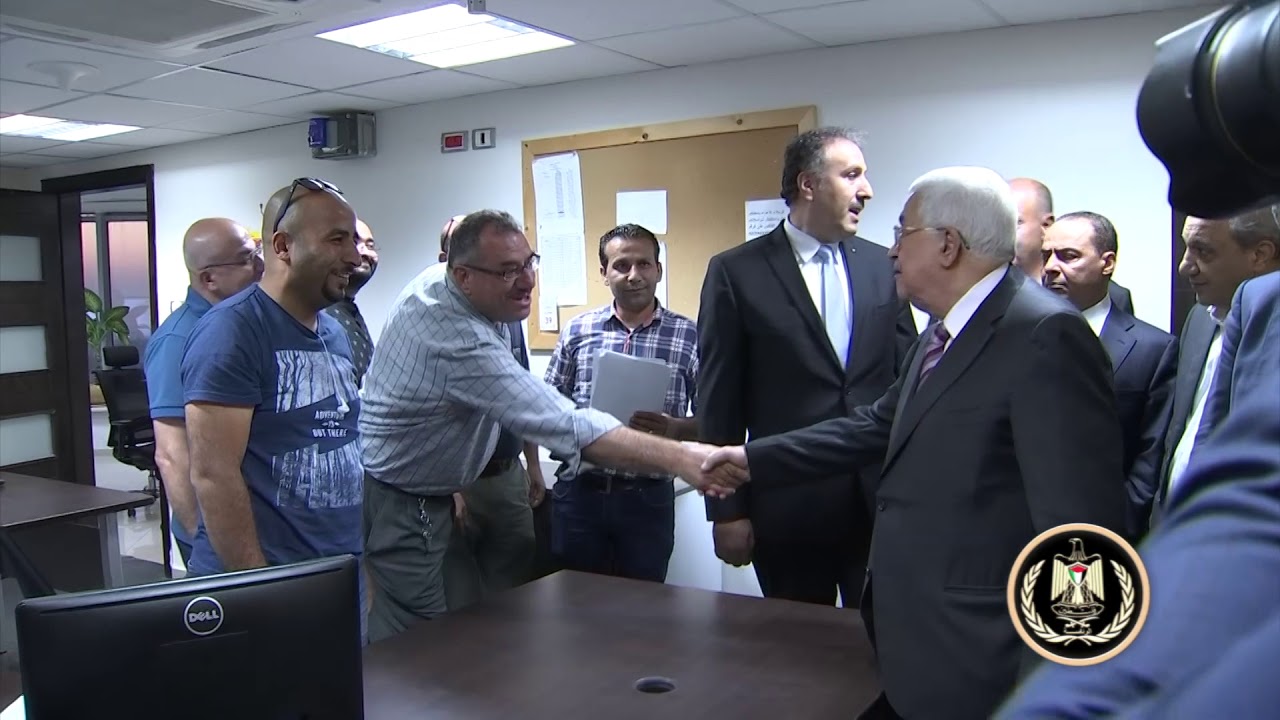 زيارة الرئيس عباس لهيئة الاذاعة والتلفزيون الفلسطينية