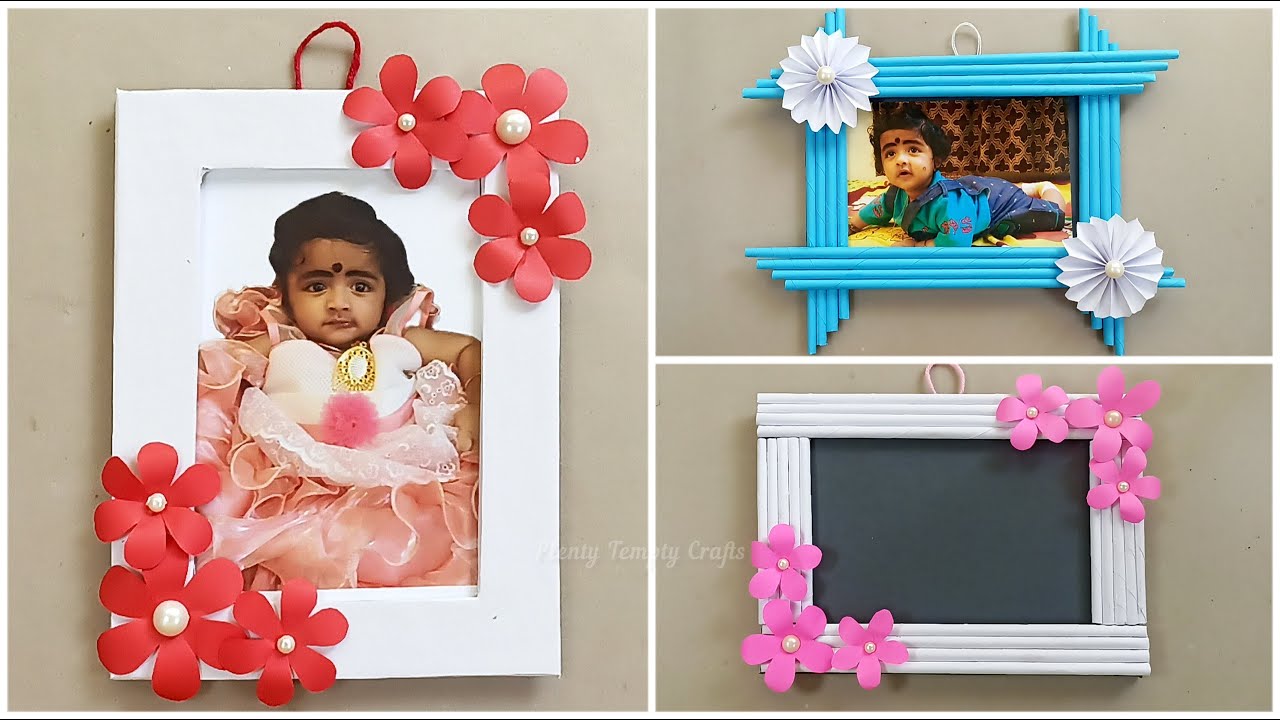 Photo Frame Making at Home / DIY Photo Frame Craft  / Easy Photo frame for beginners #homemade