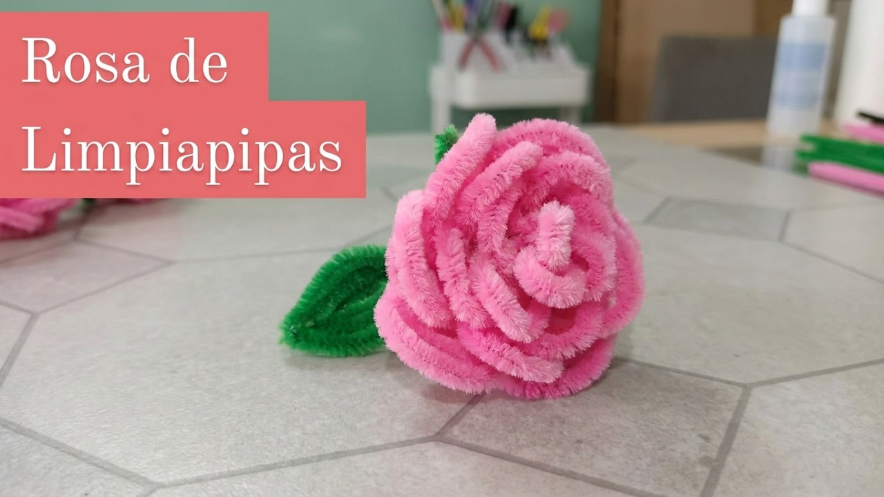 Rosa de limpiapipas/lindo y fácil.