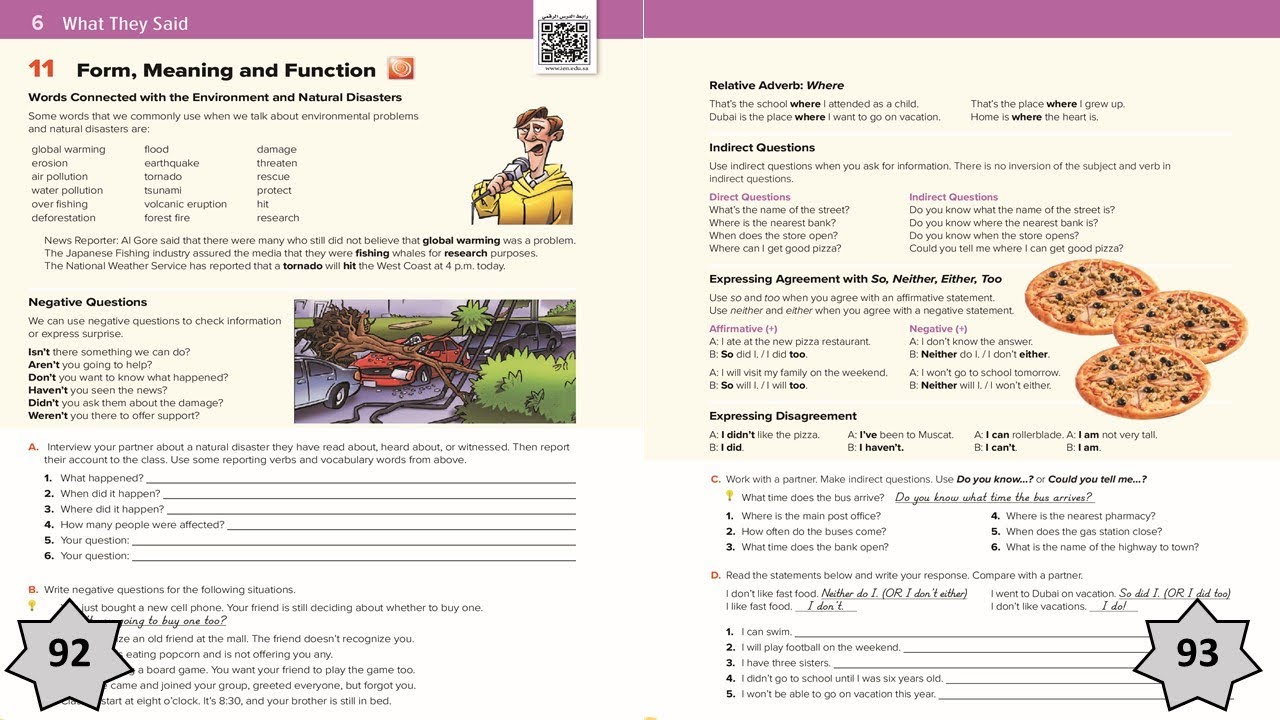 Mega Goal 2 - Unit 6 - Lesson 6 - Form , meaning and function - Pages 92 - 93