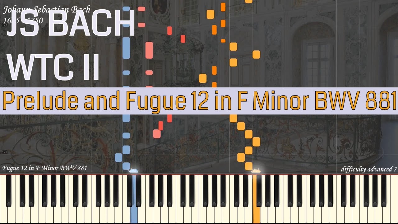 JS Bach - Prelude and Fugue 12 in F Minor BWV 881 from WTC Book 2 | Piano Synthesia