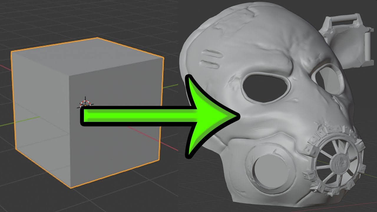 3D Modeling Printable Borderlands 3 Mask Time-lapse Using Blender
