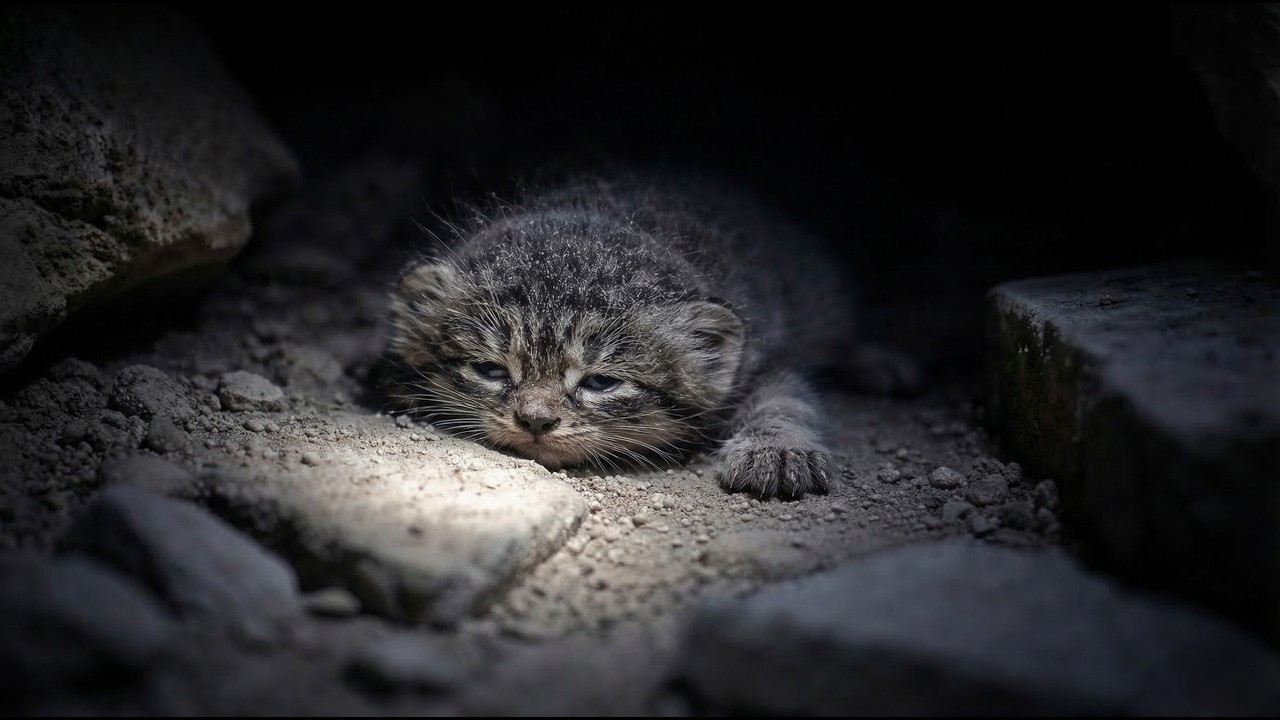 Умирающая кошка породы паллас, спасенная во время землетрясения, больше не издавала ни звука, пок...