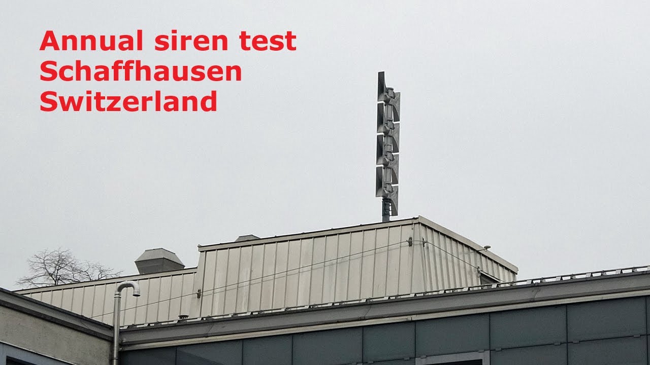 Annual siren test in Schaffhausen, Switzerland. 4th February 2026