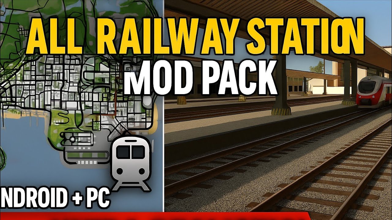 GTA SA Android & PC | Semua Stasiun Kereta Realistic | All Realistic Railway Station Mod Pack!