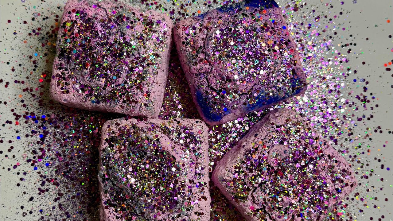 Glittery, Crunchy, Pasted GC✨💜| ASMR Sounds | Satisfying | Crunchy Texture Chalk | Sleep Aid