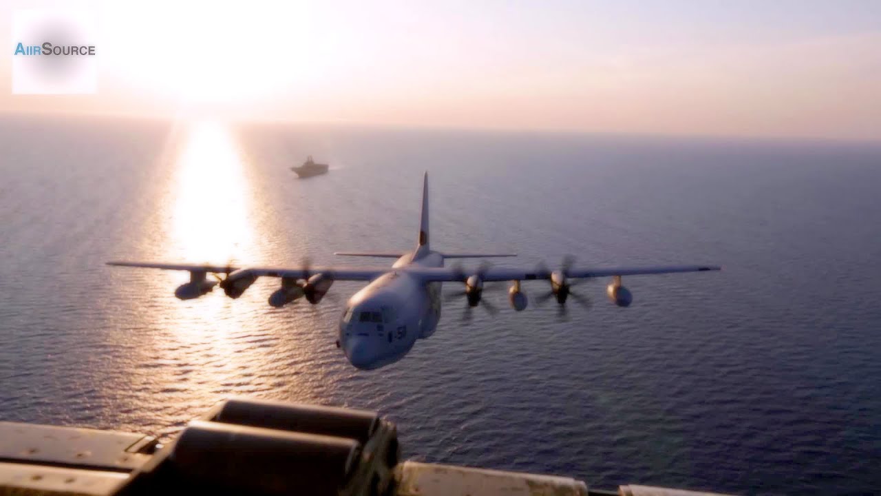 U.S. Marines Aerial Refueling (KC-130, Sea Stallion. 2014)