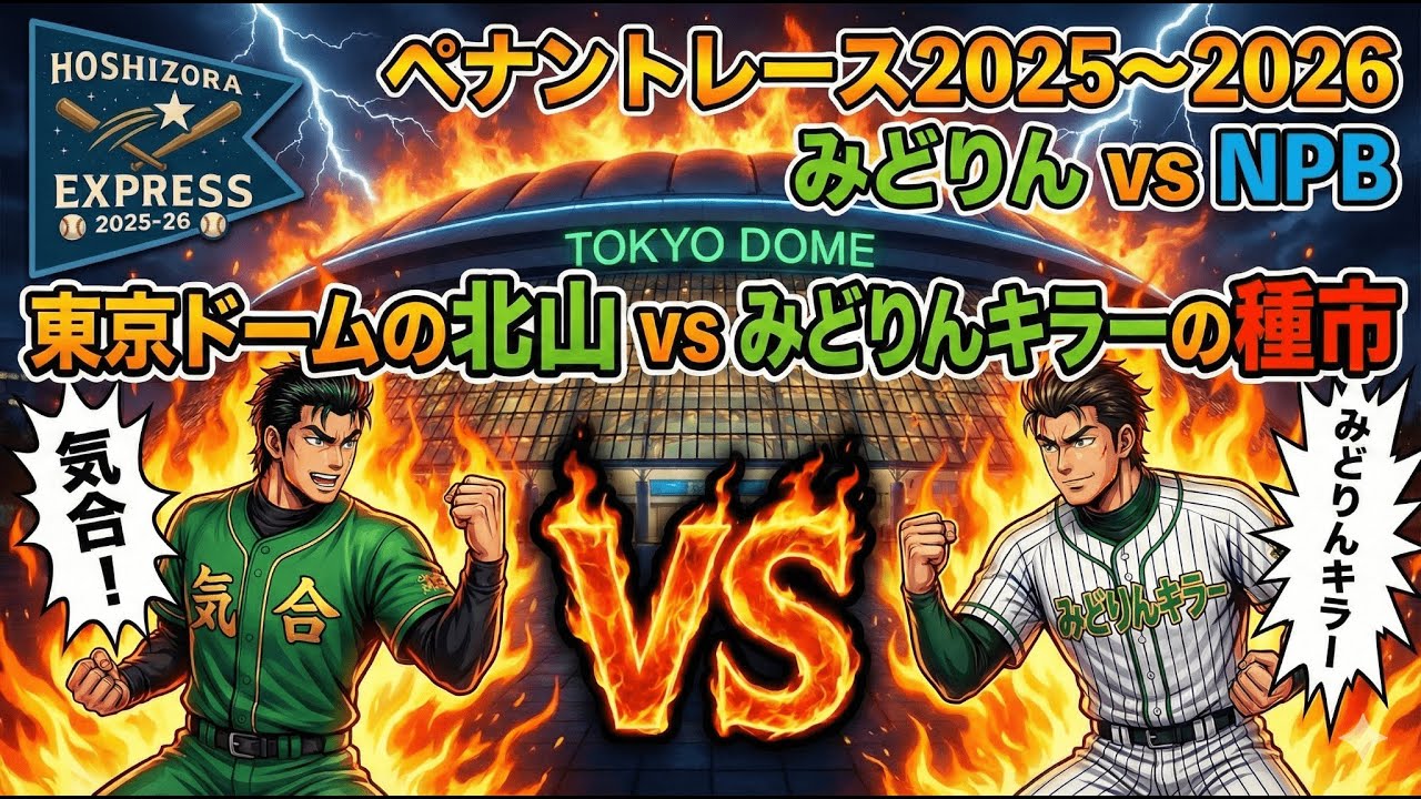 【企画】たかりーvsみどりんvsNPB ペナントレース2025～2026 第20戦(第7節 第2試合) 東京ドームの北山 vs みどりんキラーの種市