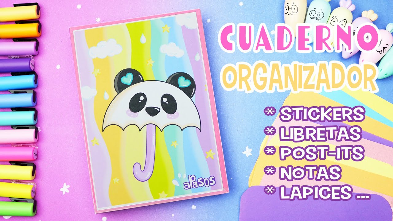 Cuaderno Organizador - Folder para Stickers Notas Libretas Post-its Marcadores | Manualidades aPasos