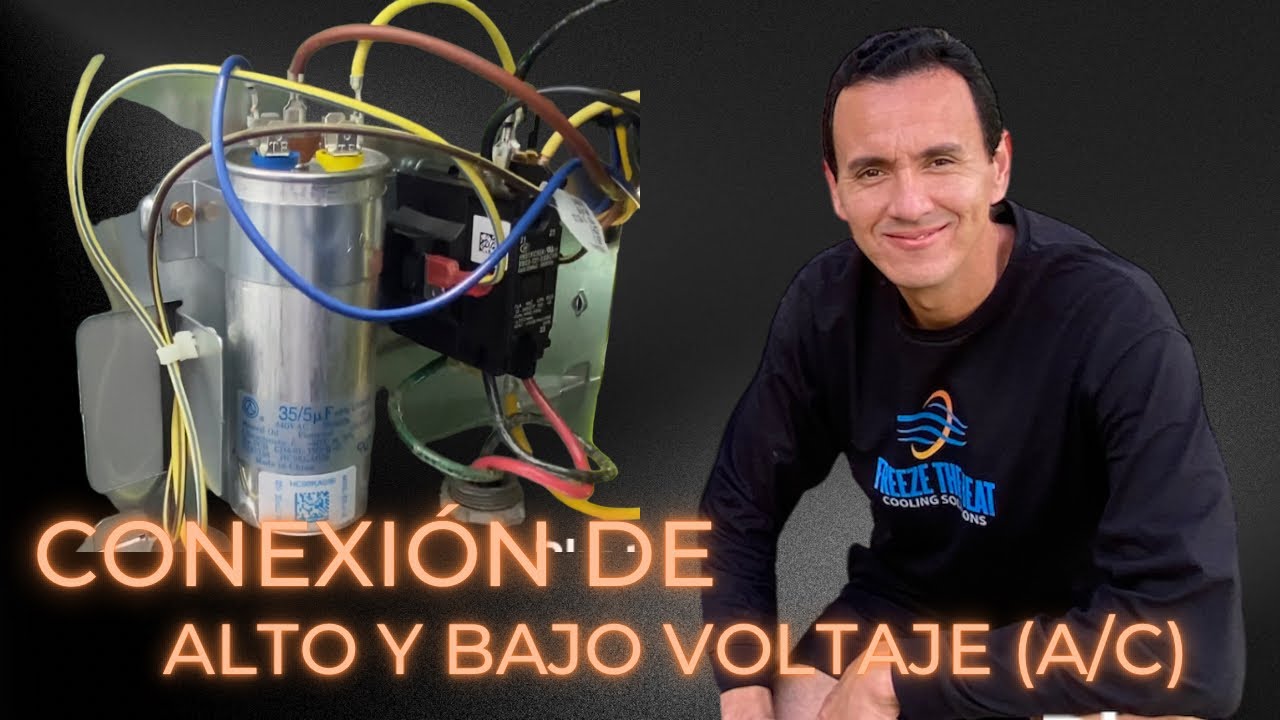 Conexión de alto y bajo voltaje del condensador de aire acondicionado