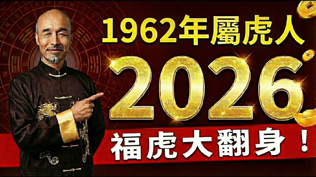 1962年屬虎人，2026年64歲有劫？錯！這是『猛虎出山』化『福虎』！2026年財運滾滾，富貴臨門的就是你！#1962屬虎 #生肖虎2026運勢 #生肖虎 #2026屬虎運勢 #1962年生肖虎