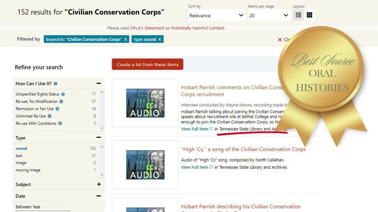 Searching the Digital Public Library of America (DPLA) for Primary Sources