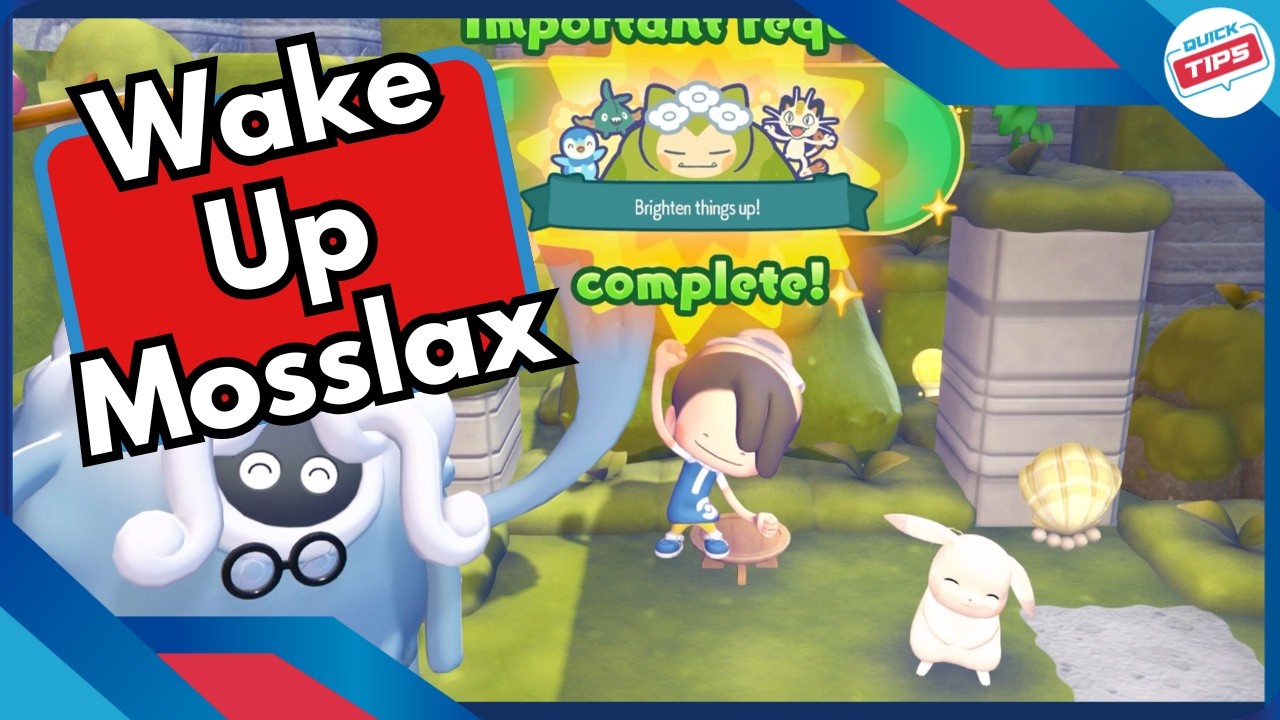 Brighten Things Up Quest Guide - Wake Up Mosslax in Pokopia