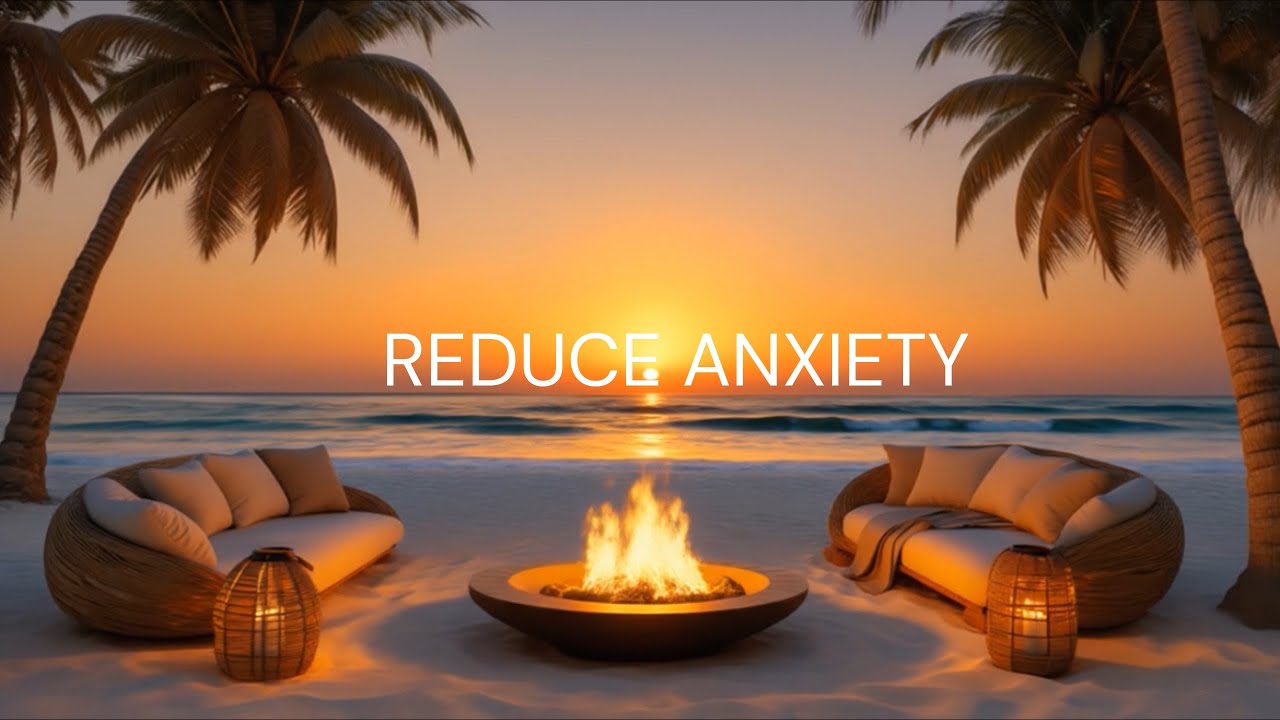 Reduce Anxiety in 5 Minutes 🌊🔥 Beach Fire & Ocean Waves