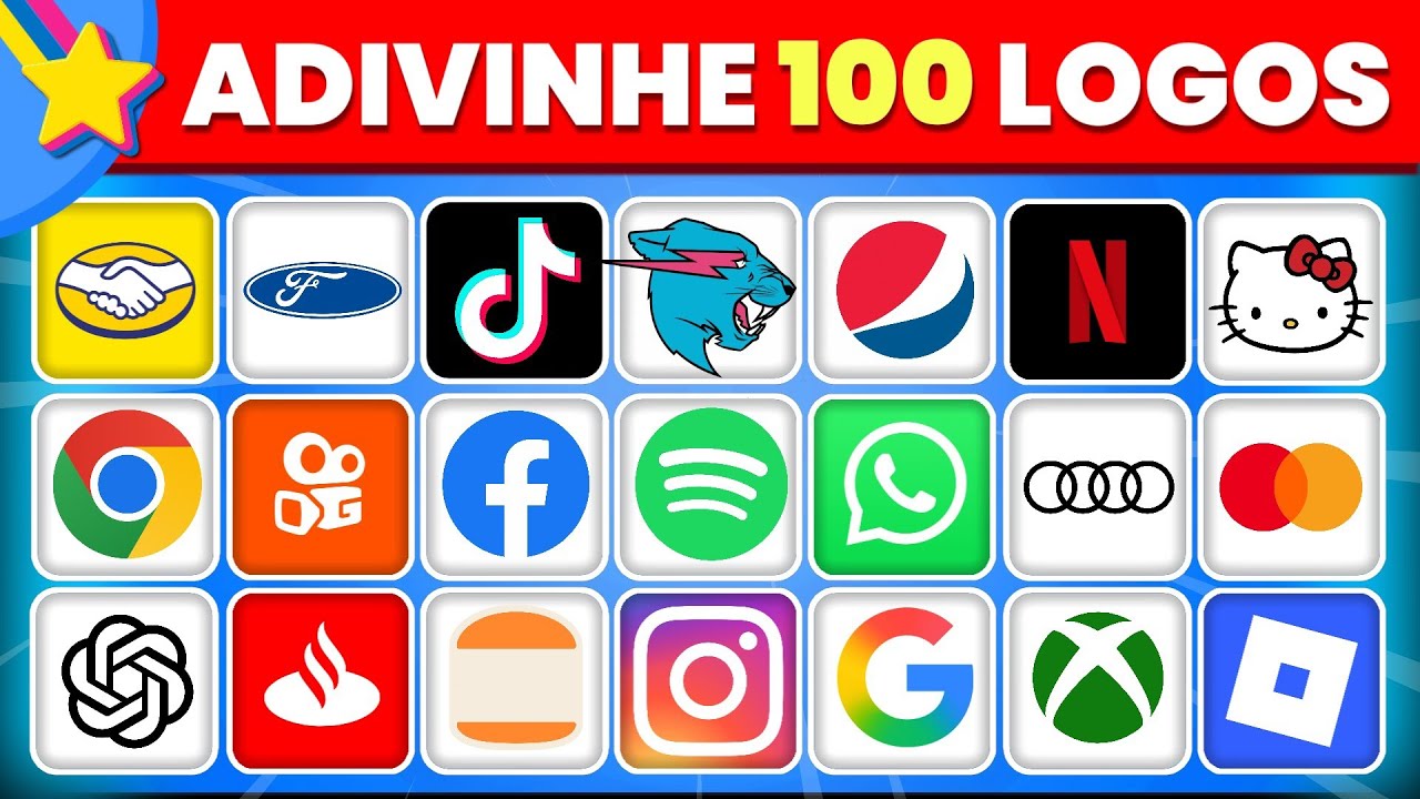 TESTE SEU CÉREBRO | Adivinhe As 100 Logos Famosas Em 3s! 🧠 #quiz #adivinheologo 