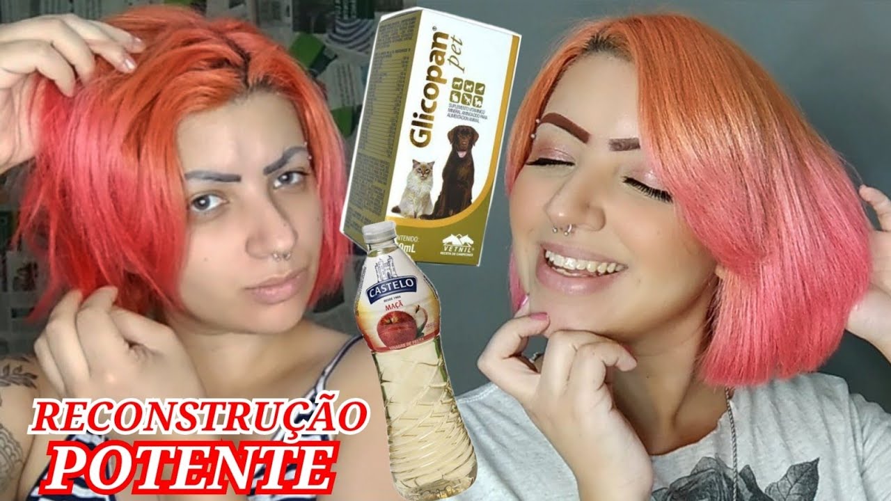 RECONSTRUÇÃO CAPILAR COM Glicopan Pet & Vinagre de Maça - RECUPERA CABELOS ELÁSTICOS!!