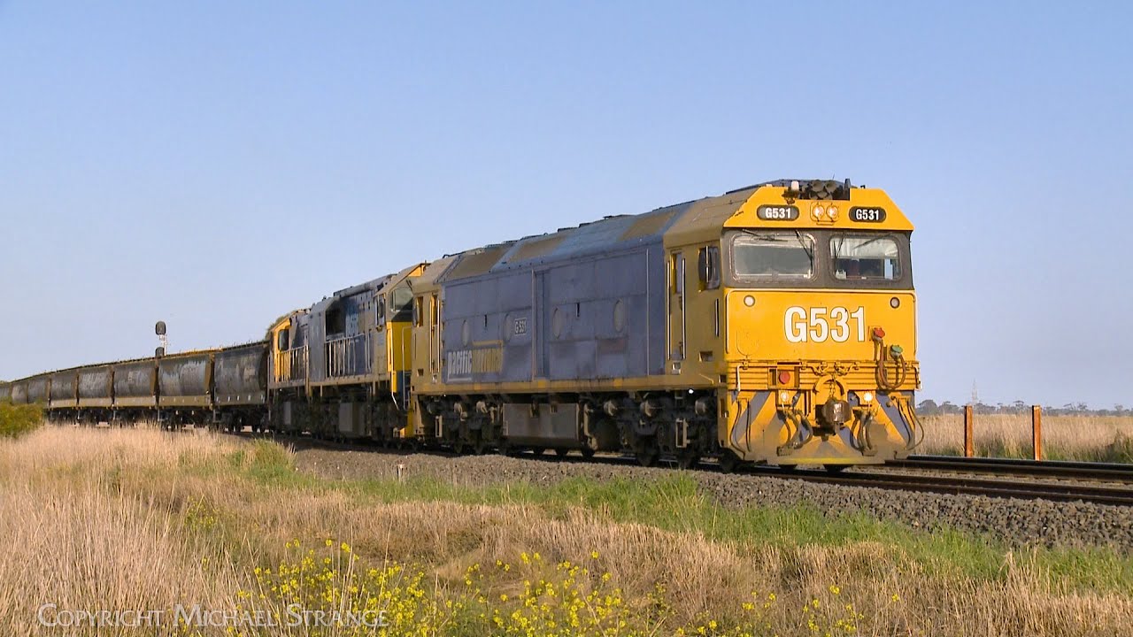 9157 Broad Gauge Pacific National Grain Train With G531 XR555 XR552 (26/9/2023) - PoathTV Railways