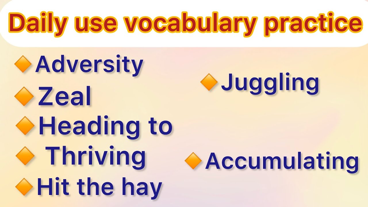 Vocabulary सीख कर अंग्रेजी बोलना सीखे 
