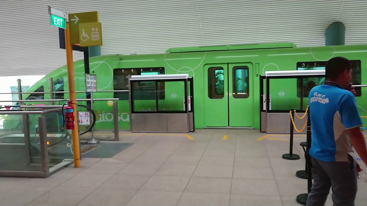 Ride on Sentosa Express Orange train from Sentosa Station to Imbiah Station