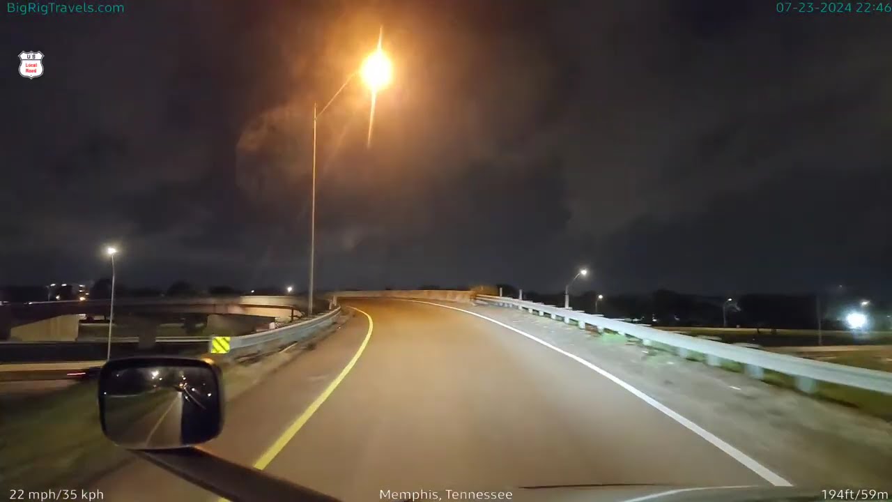BigRigTravels Nighttime Express LIVE from Memphis, Tennessee. ( Jul 23, 10:39 PM )