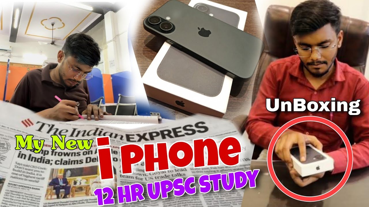 My New i Phone | 12 Hr UPSC STUDY Vlog | Prelims 2025 | Productive Vlog Prelims