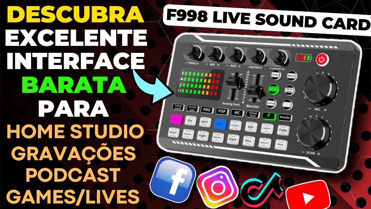 Saiba todas as funções da interface F998 LIVE SOUND CARD