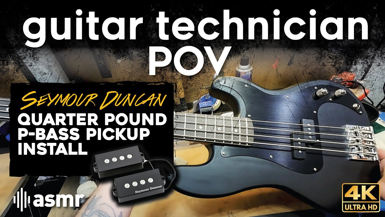 POV Guitar: Seymour Duncan Quarter Pound P-Bass Pickup Install | ASMR 4K