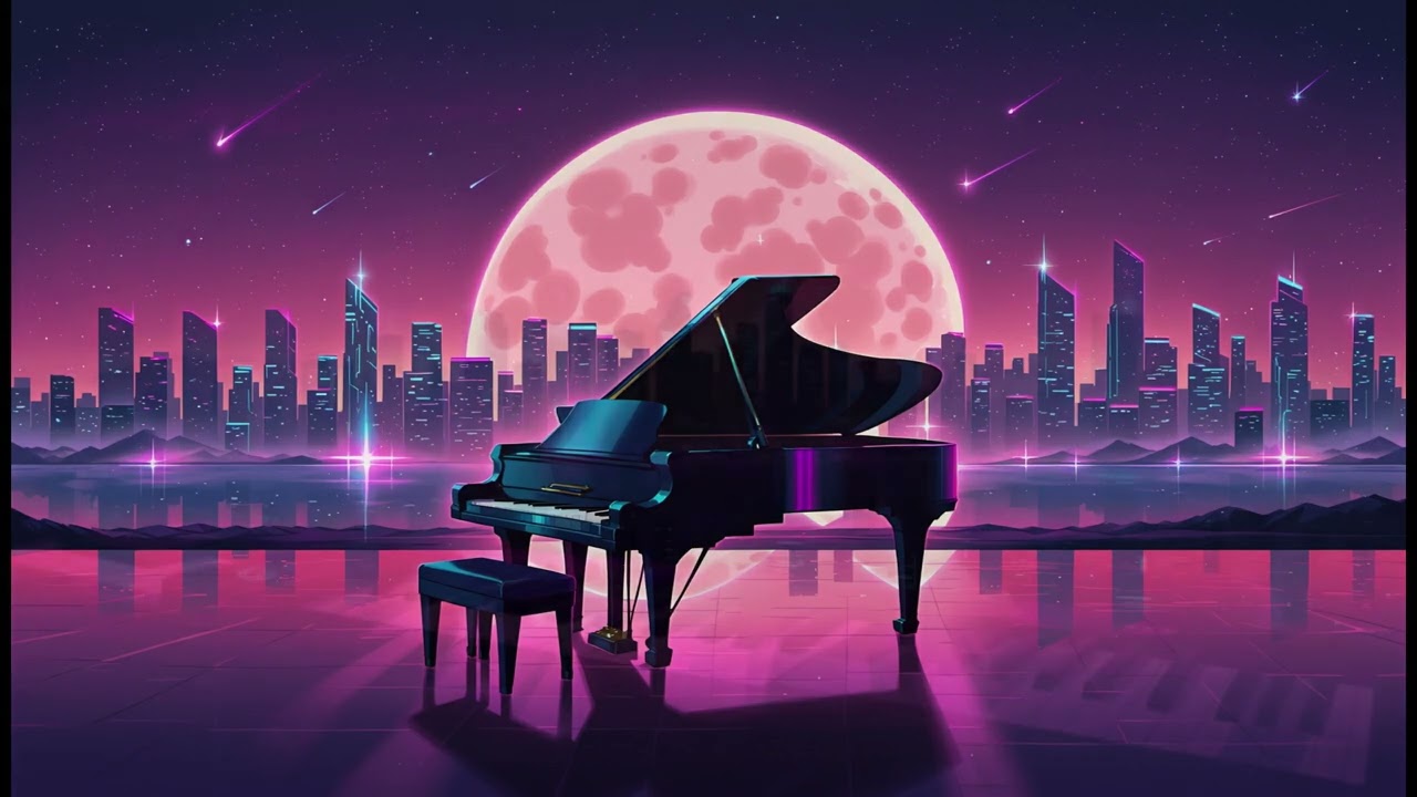 Chill Retro Piano Synthwave | Lo-Fi Vaporwave Vibes for Focus & Nostalgia