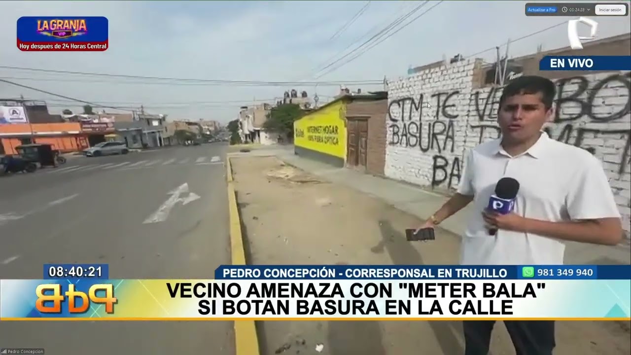 Trujillo: indignado vecino amenaza con “meter bala” a todos los que botan basura frente a su casa