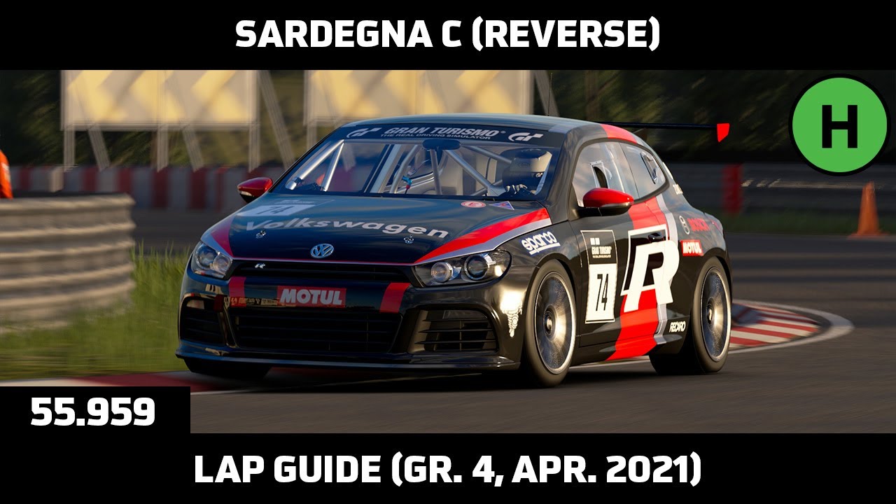 Gran Turismo Sport - Daily Race Lap Guide - Sardegna C Reverse - Volkswagen Scirocco Gr. 4