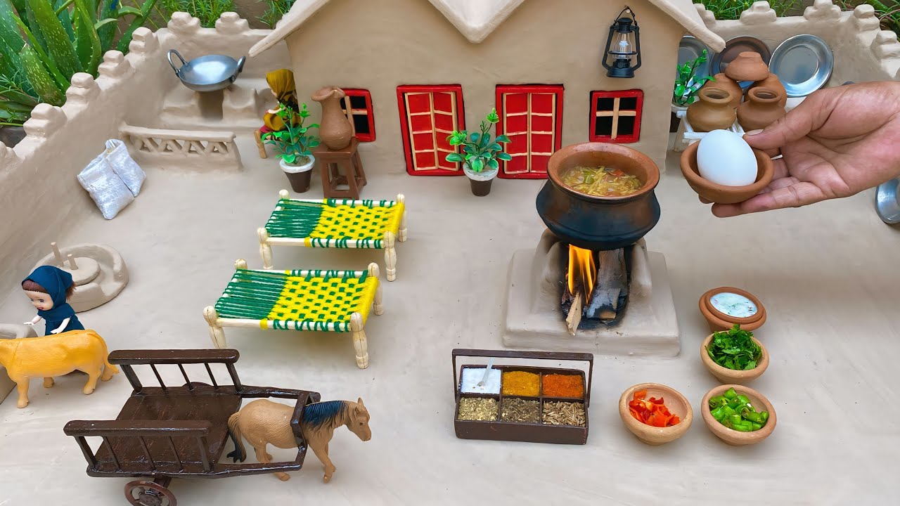 Miniature Egg Biryani Recipe | Tiny Clay Pot Cooking | Anda Biryani | Pak Miniature Village