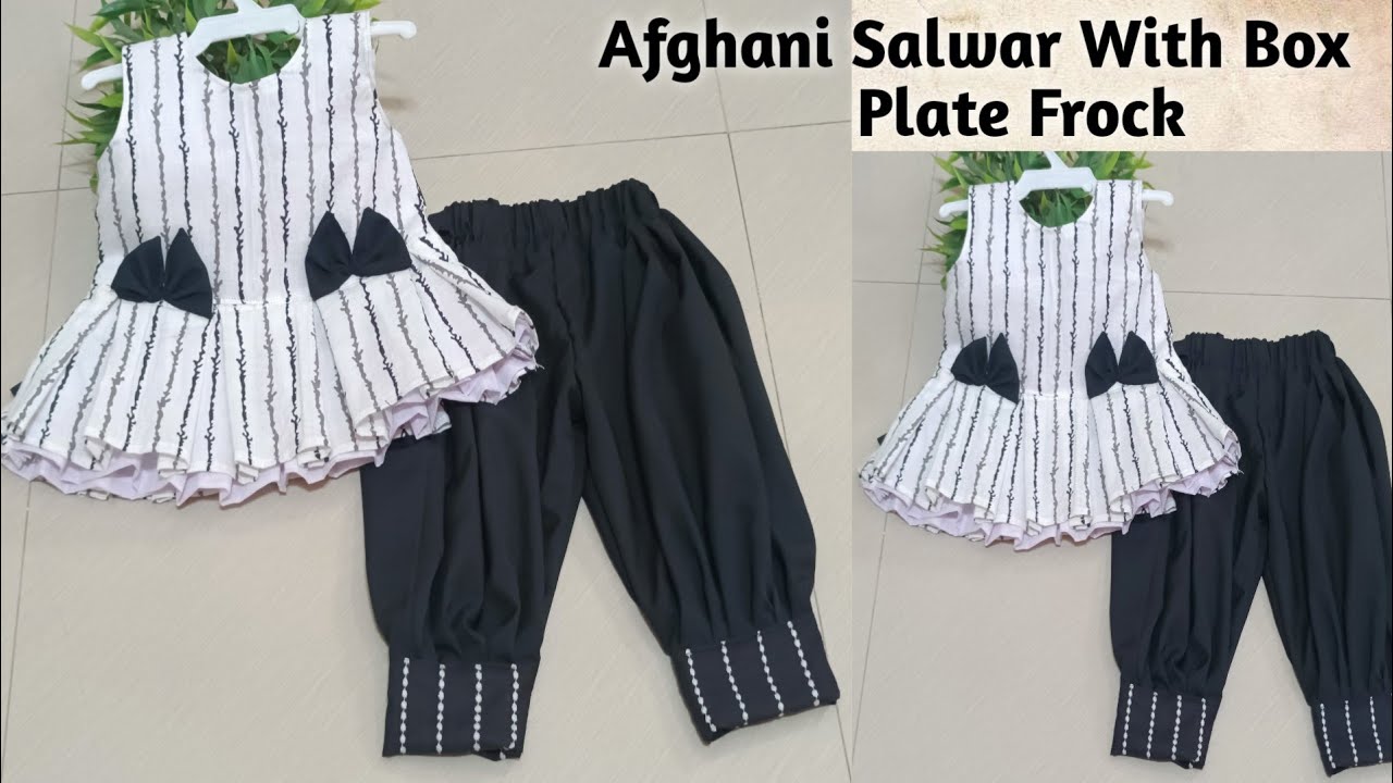 1-2 Year Baby Afghani Salwar With Box Plate Short Frock Cutting And Stiching//Aiza creation's