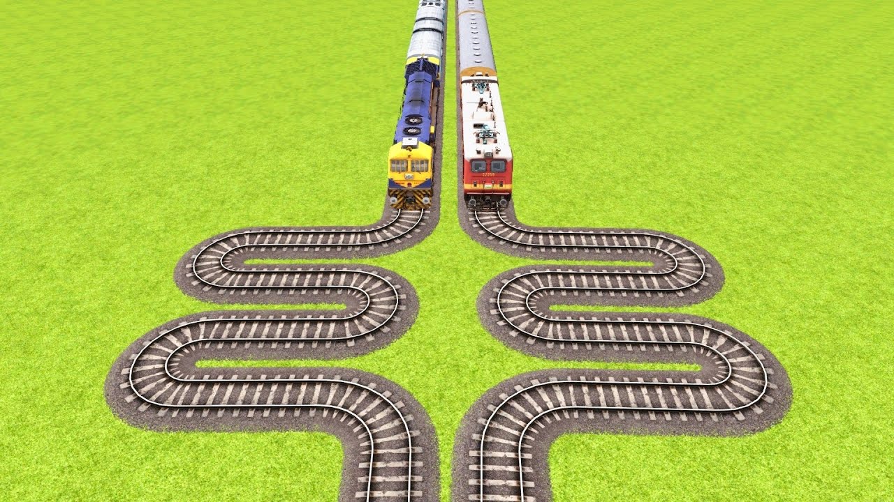TWO CRAZY TRAINS VS IMPOSSIBLE SNAKE LOOPS OF ZIGZAG TURNS RAILROAD ▶️ Train Simulator | CrazyRails