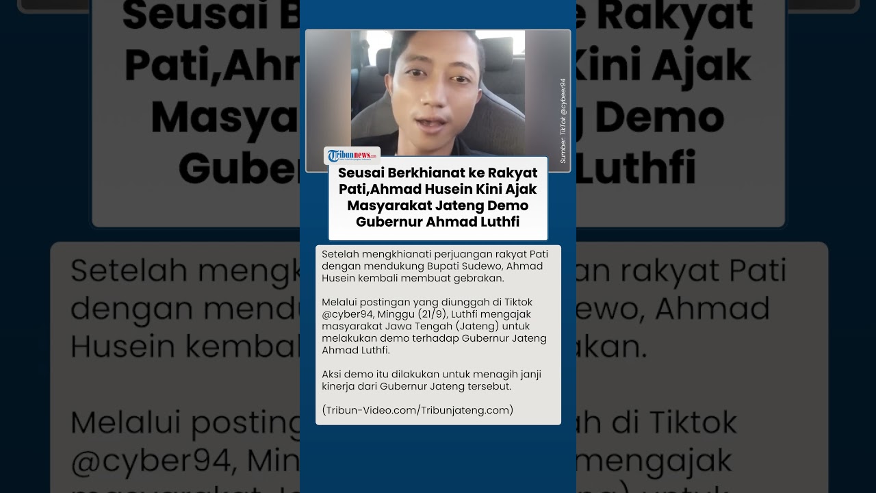 Setelah Berbalik Dukung Bupati Sudewo, Ahmad Husein Ajak Warga Demo Tuntut Janji Gubernur Jateng
