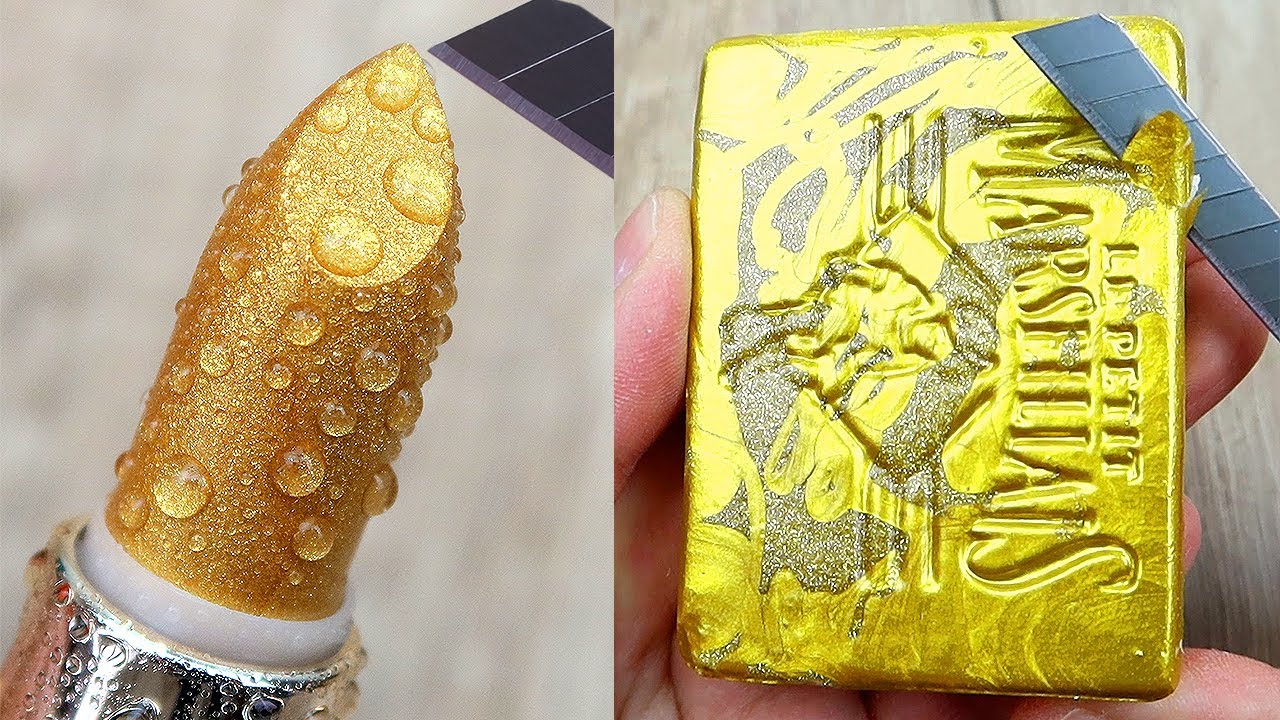 Relaxing Soap Carving ASMR. Satisfying Soap and lipstick cutting. Corte de jabón - 252
