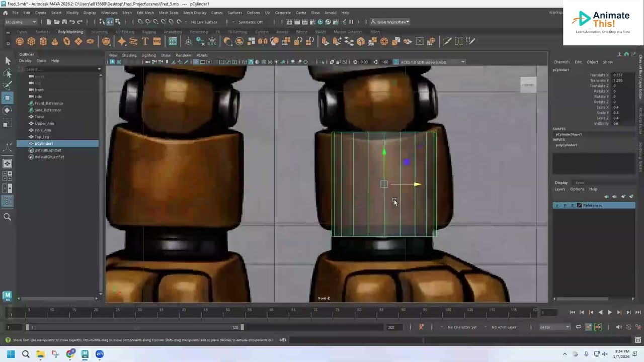 Building An Animatronic Horror Bear - Episode 5 – Touching Up the Shoulder & Designing the Leg