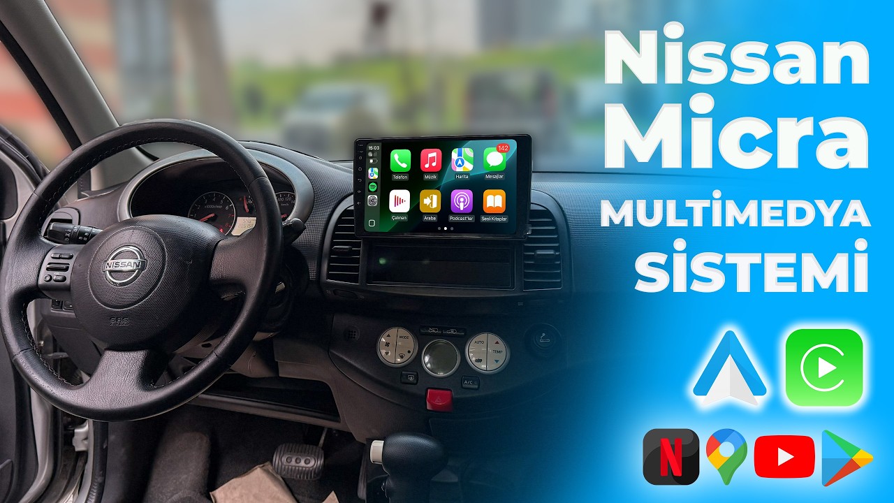 Nissan Micra 2002 – 2010 | CarPlay & Android Auto Destekli Multimedya Montajı (22-2128)
