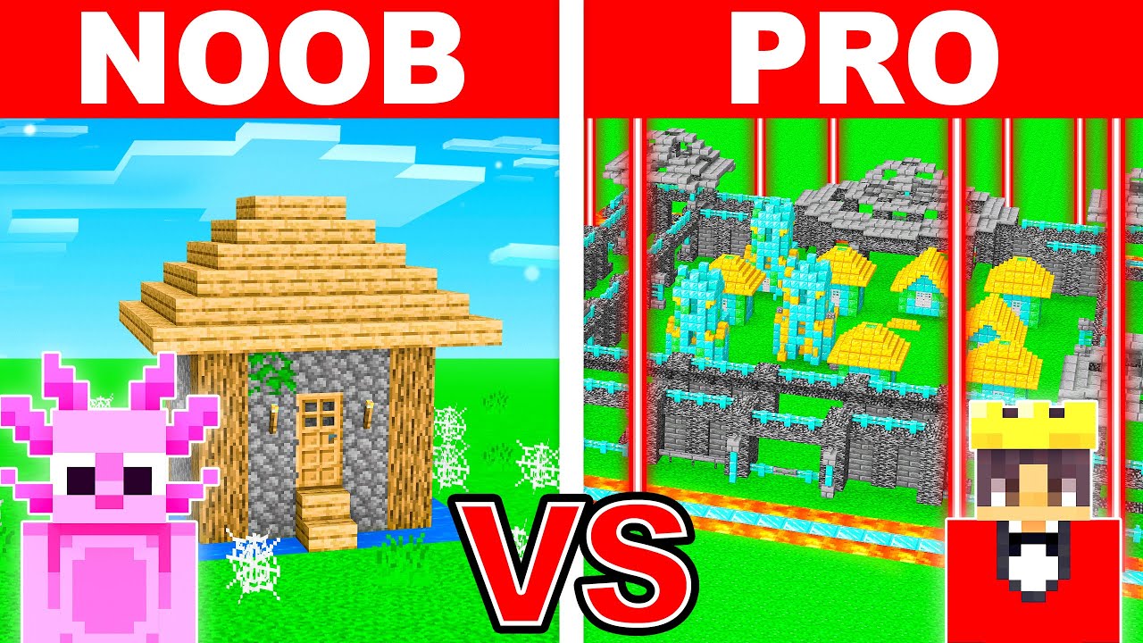 Mongo and Axy Security Village Build Challenge in Minecraft!