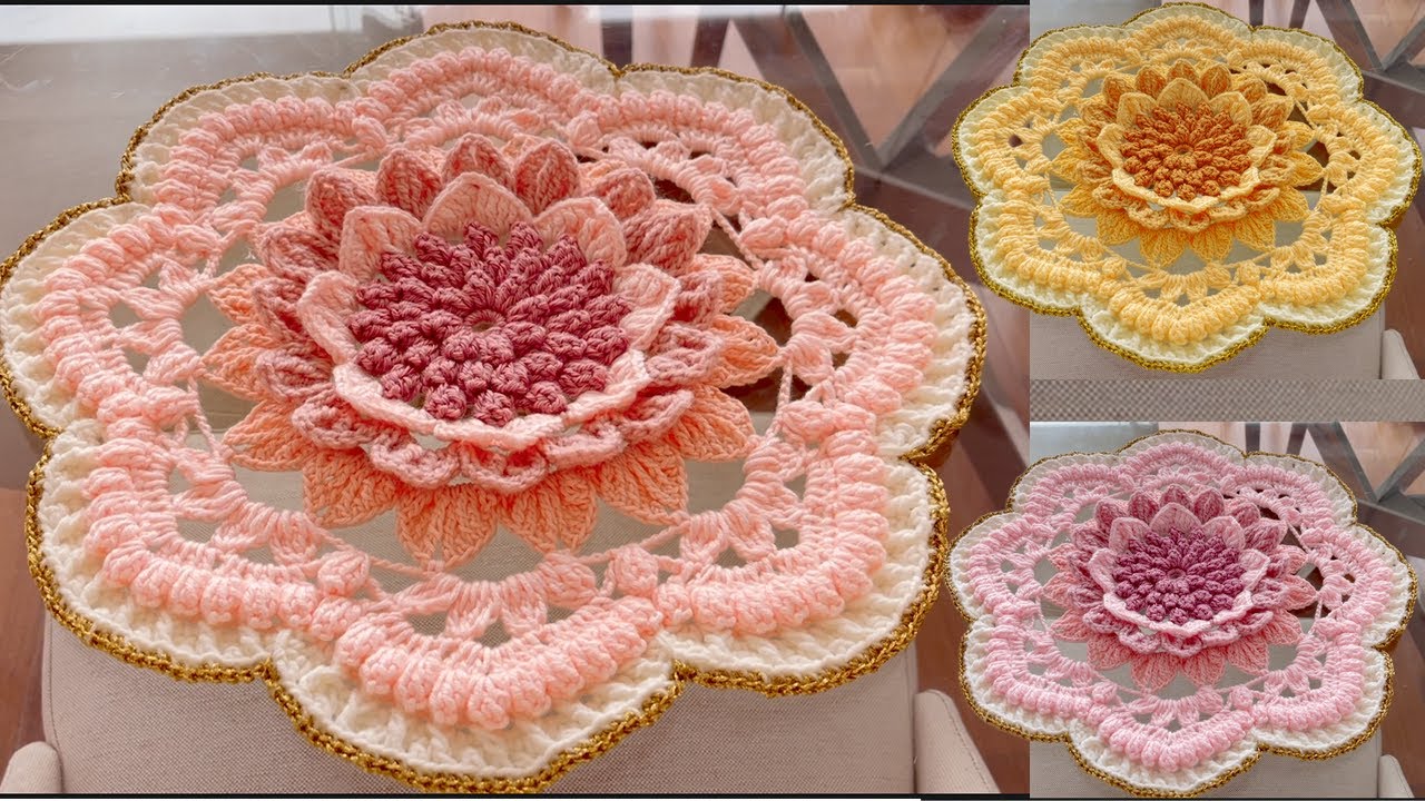 Este Centro de Mesa Impresionante Te va Encantar Tejerlos Fácil a Crochet