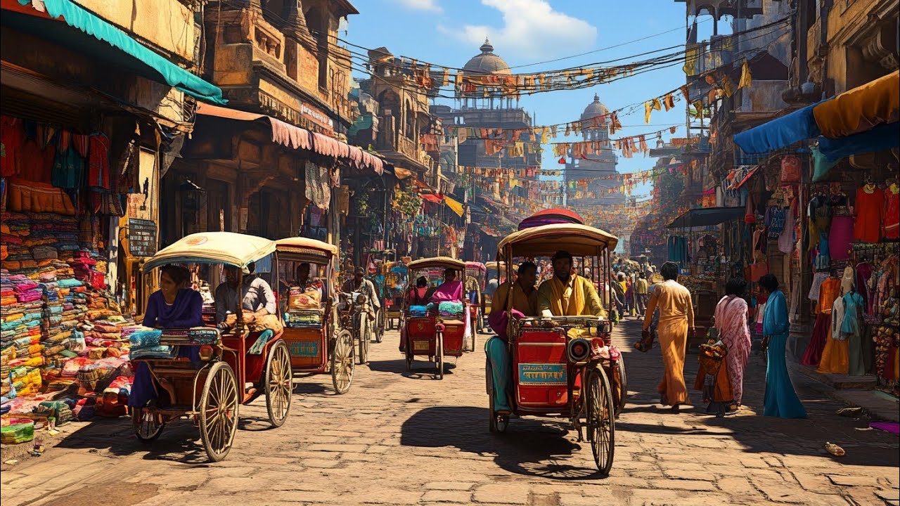 🇮🇳🛺 OLD DELHI INDIA, Cycle Rickshaw Ride Through DELHI’S OLDEST BAZAAR! 🛺 CHANDNI CHOWK Madness! 4K