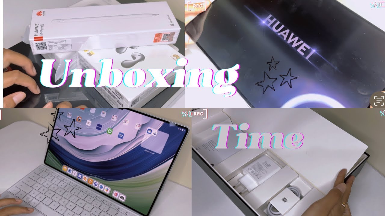 🤍Unboxing Huawei matepad pro 13,2 inch💻 free keyboard, stylus, bt mouse, Tws freebuds 5🤍