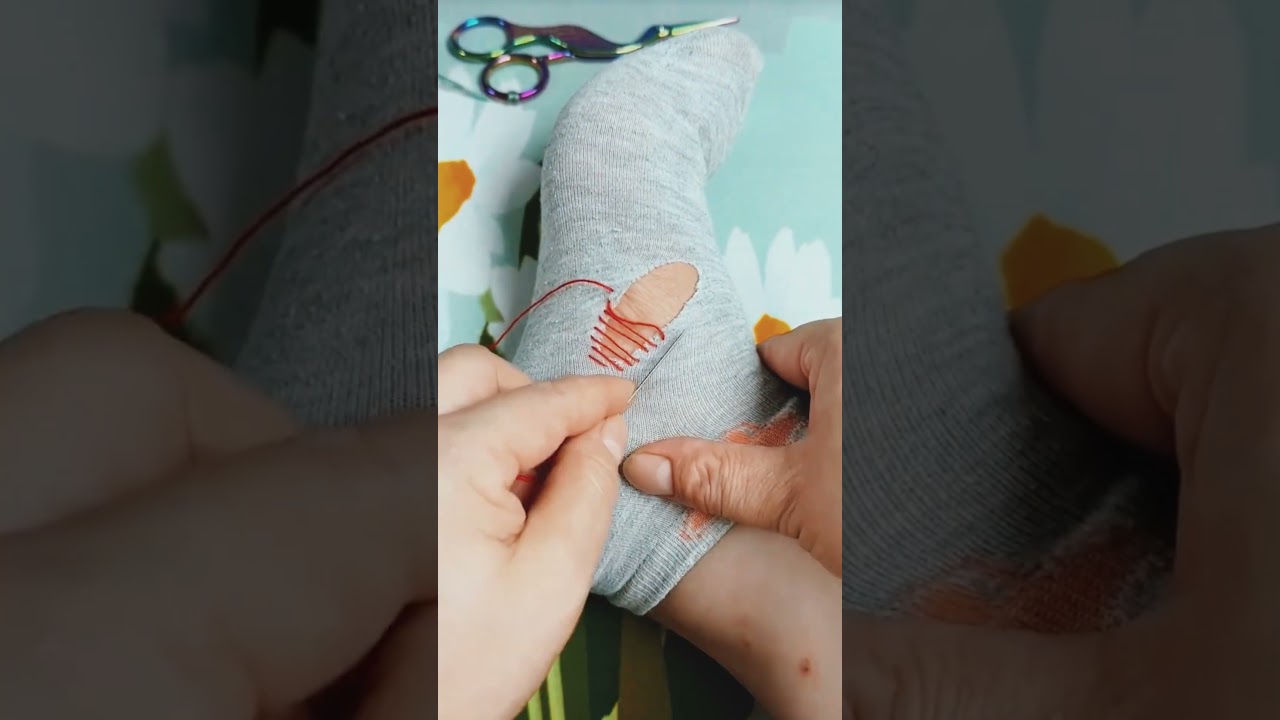 Socks 🧦 hole DIY stitching ideas. #shorts #diy