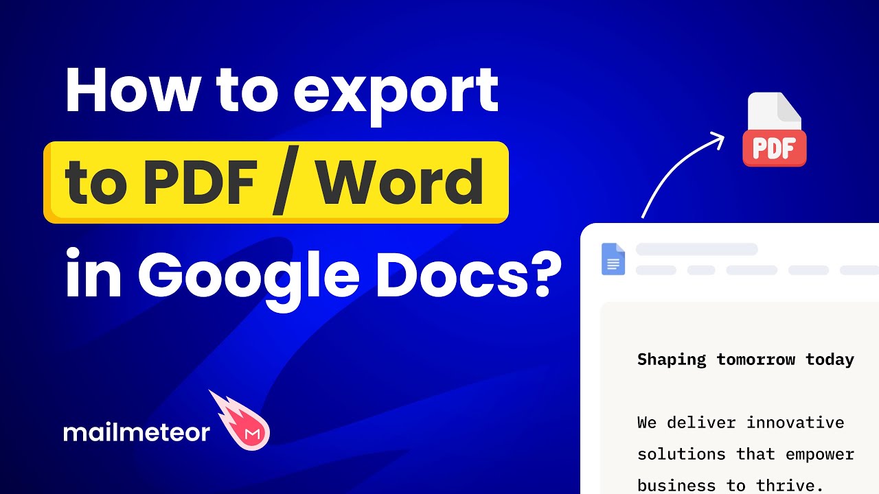 How to export to PDF or Word in Google Docs?