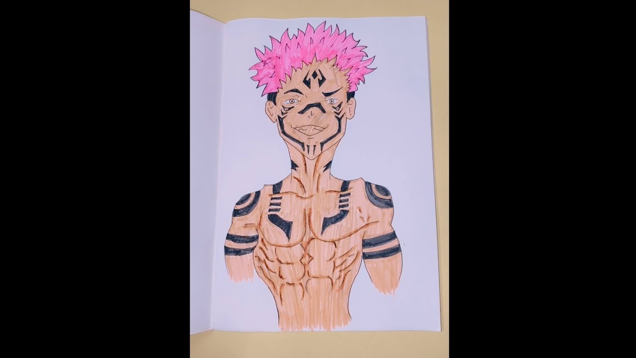 How to Draw Ryomen Sukuna | Easy Anime Drawing Tutorial #art #drawing #shorts 