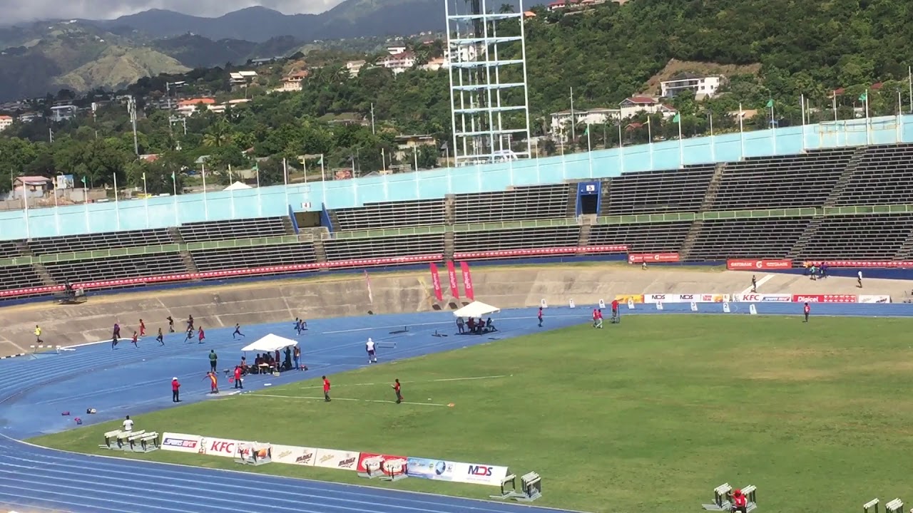 Corporate Area Champs 2018. Anthony Carpenter of Calabar High in the boys class 1 200m